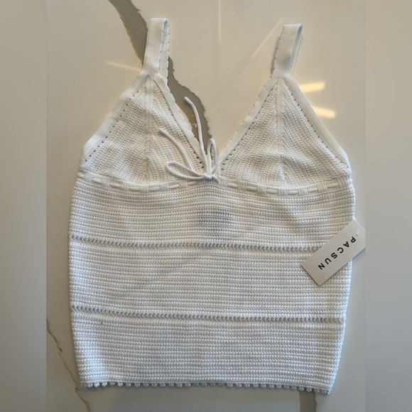 Pac Sun White Crochet Tank Top - Picture 1 of 4